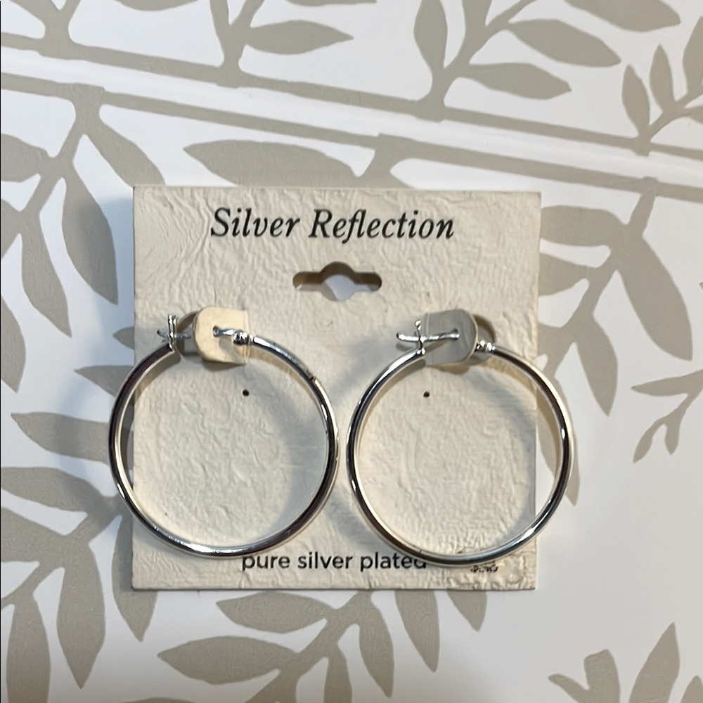 Pure Silver Plated Hoop Earrings